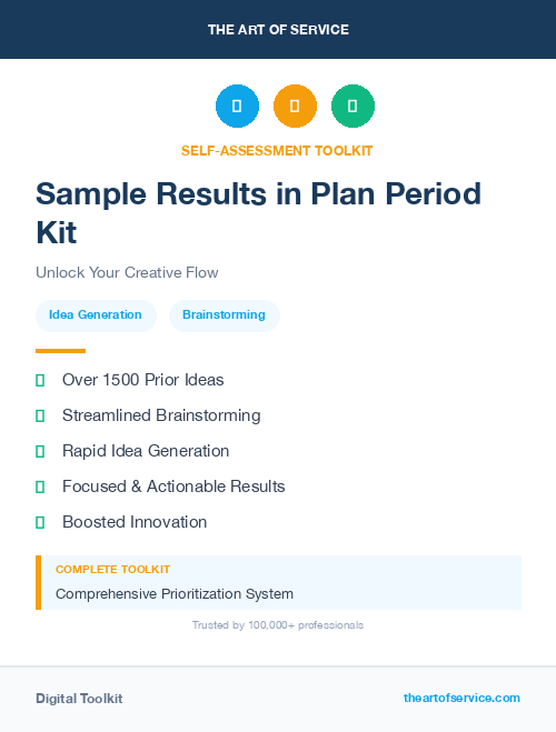 Sample Results in Plan Period Kit