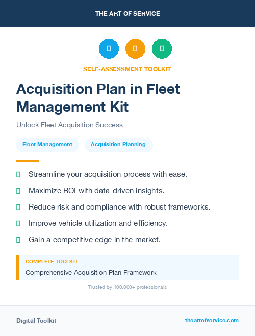 Acquisition Plan in Fleet Management Kit