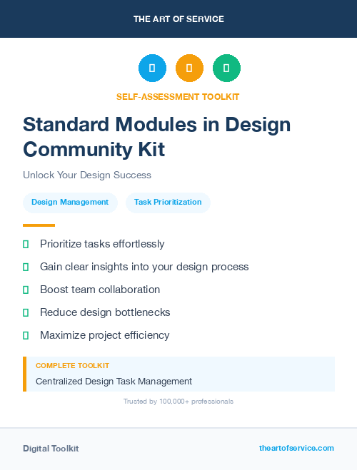 Standard Modules in Design Community Kit