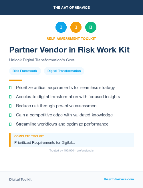 Partner Vendor in Risk Work Kit