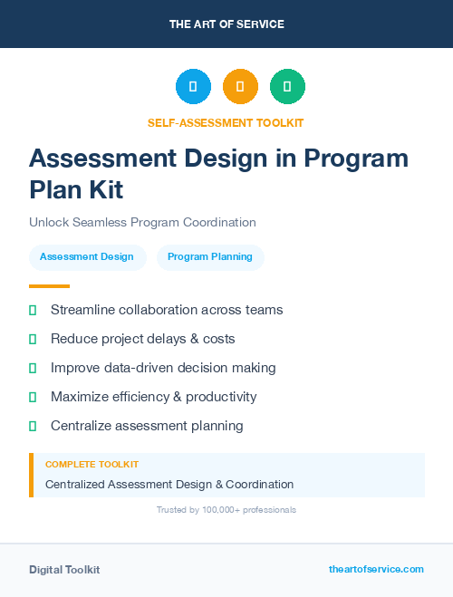 Assessment Design in Program Plan Kit