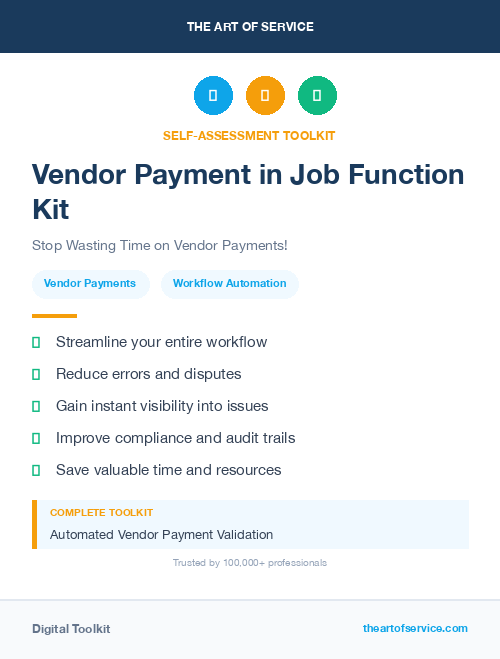 Vendor Payment in Job Function Kit