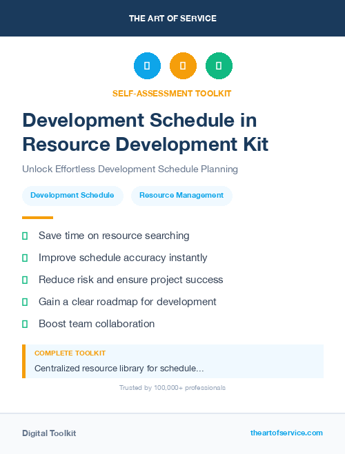 Development Schedule in Resource Development Kit