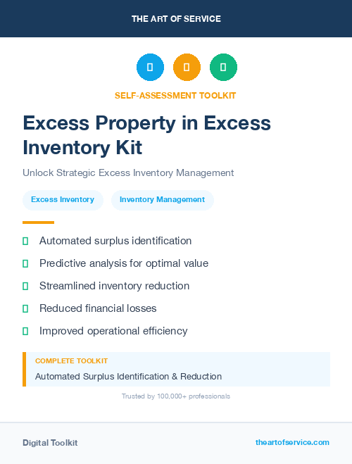 Excess Property in Excess Inventory Kit