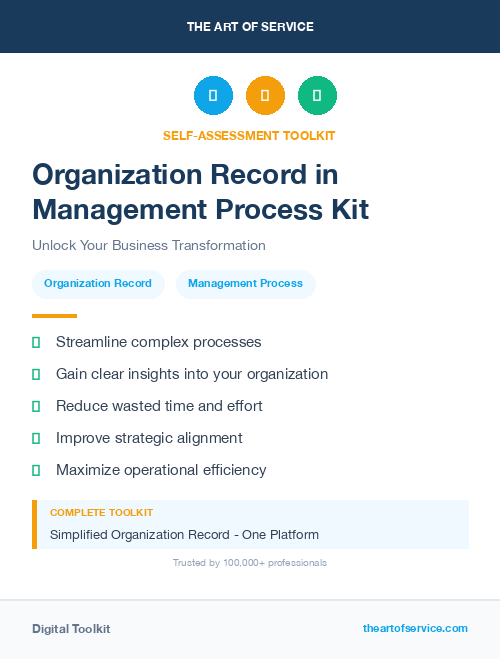 Organization Record in Management Process Kit