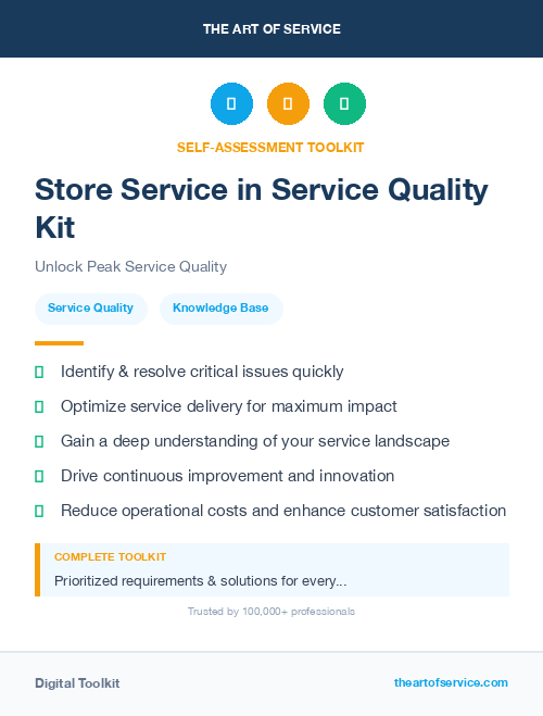 Store Service in Service Quality Kit