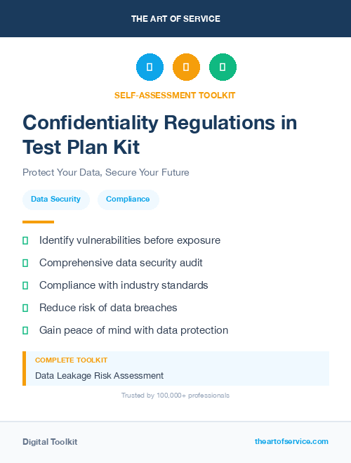 Confidentiality Regulations in Test Plan Kit
