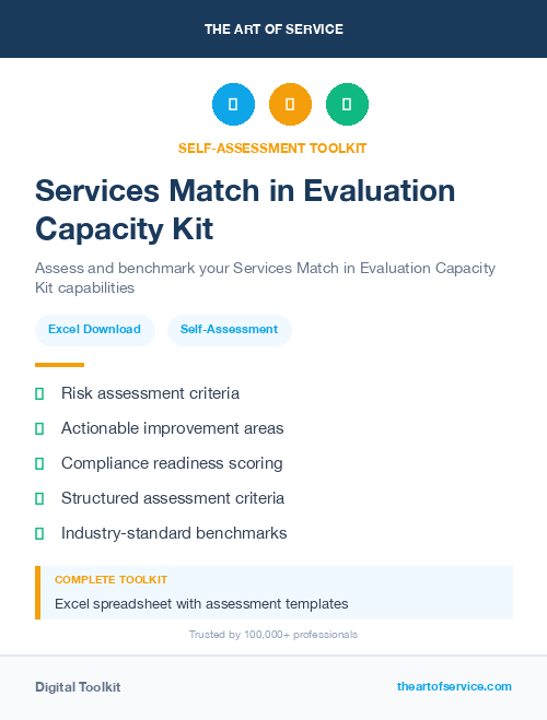 Services Match in Evaluation Capacity Kit
