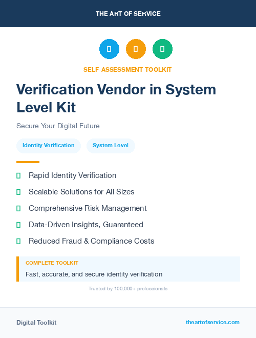 Verification Vendor in System Level Kit