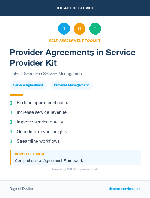 Provider Agreements in Service Provider Kit