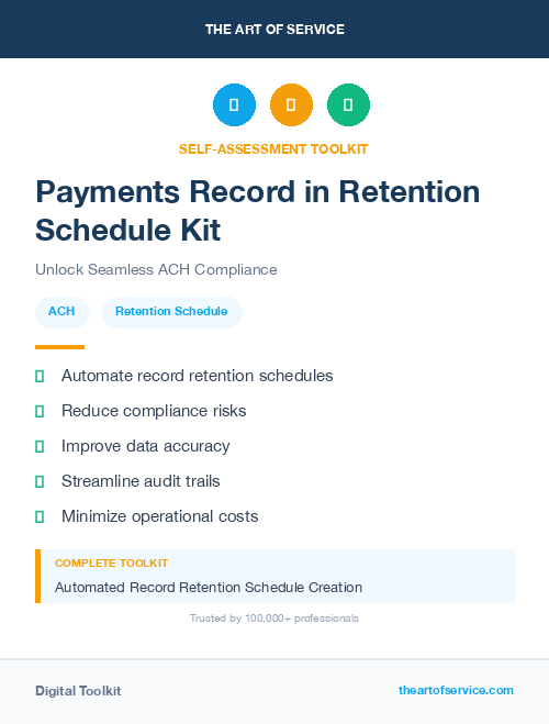 Payments Record in Retention Schedule Kit