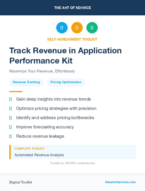 Track Revenue in Application Performance Kit