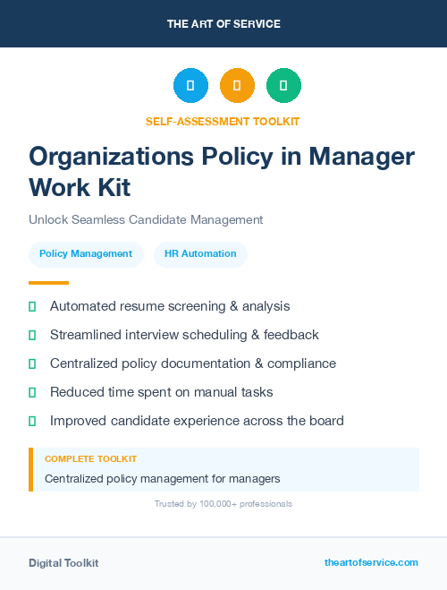 Organizations Policy in Manager Work Kit