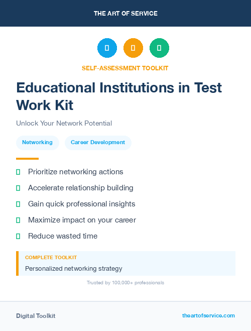 Educational Institutions in Test Work Kit