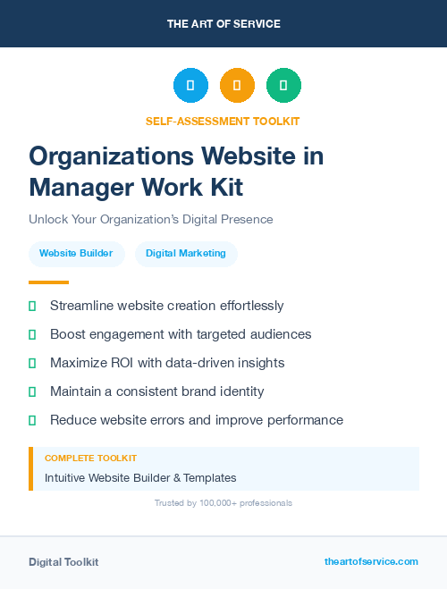 Organizations Website in Manager Work Kit