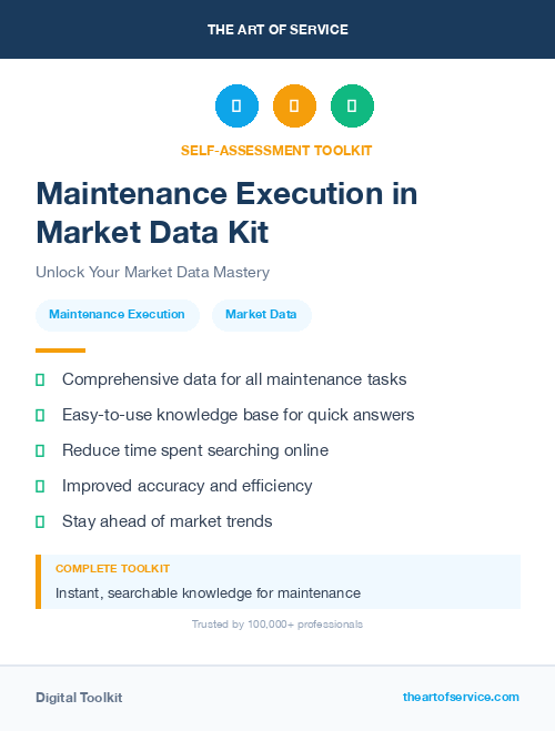 Maintenance Execution in Market Data Kit