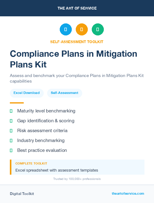 Compliance Plans in Mitigation Plans Kit