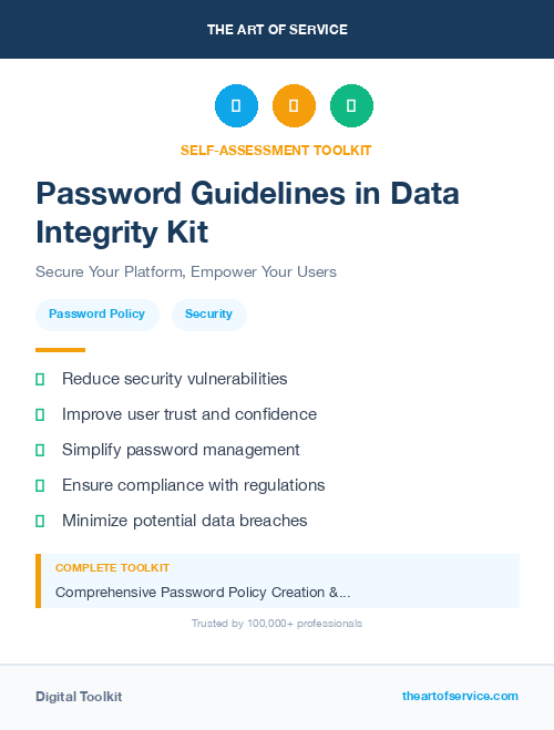 Password Guidelines in Data Integrity Kit