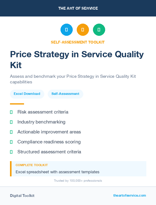 Price Strategy in Service Quality Kit