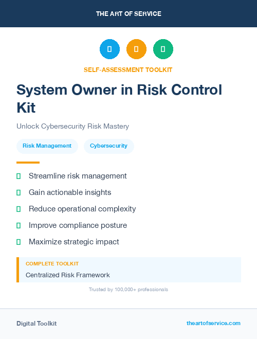 System Owner in Risk Control Kit