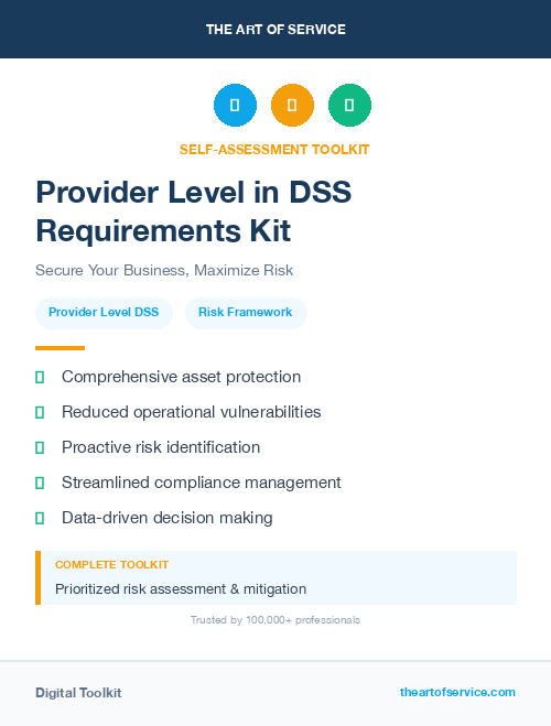 Provider Level in DSS Requirements Kit