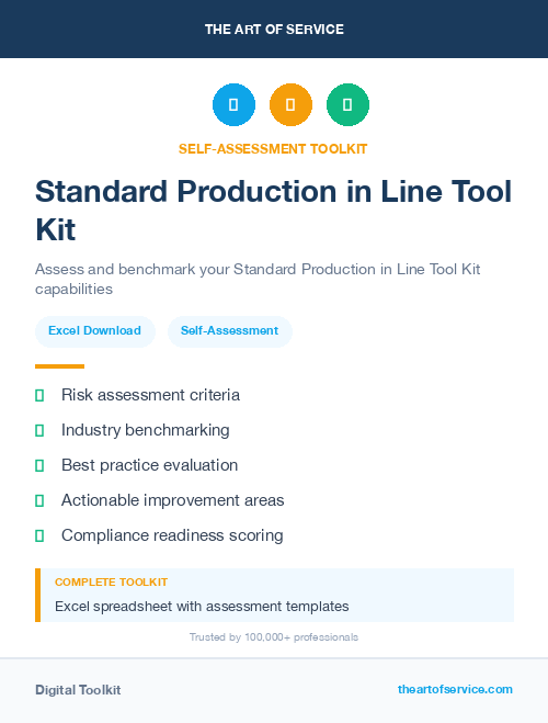 Standard Production in Line Tool Kit