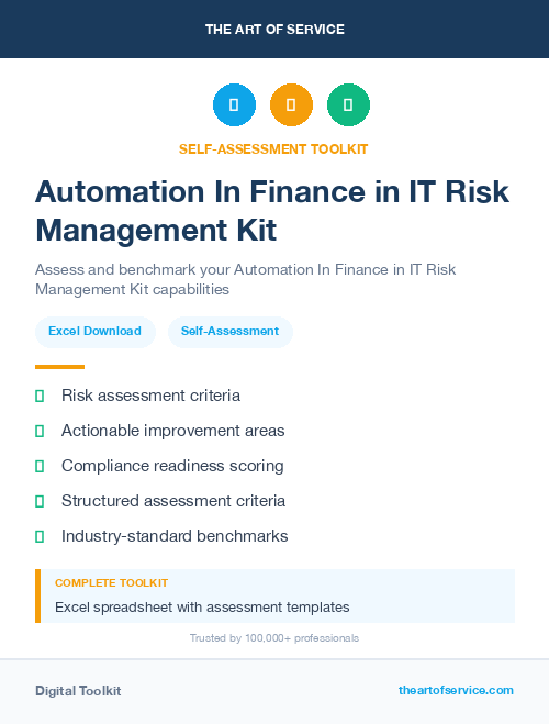 Automation In Finance in IT Risk Management Kit