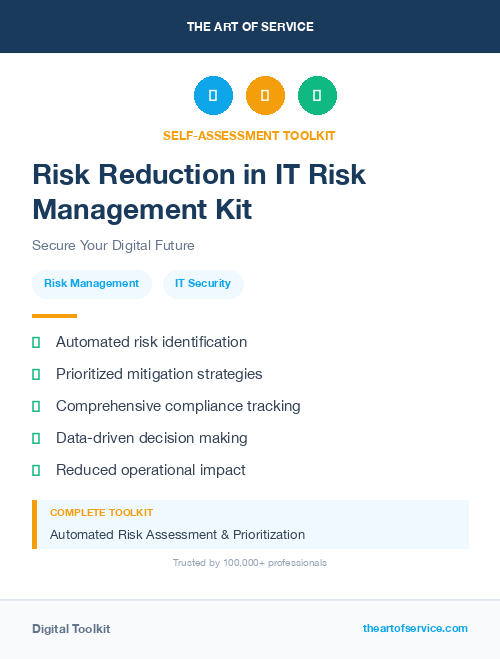Risk Reduction in IT Risk Management Kit
