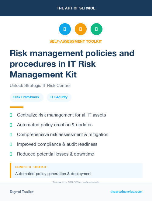 Risk management policies and procedures in IT Risk Management Kit