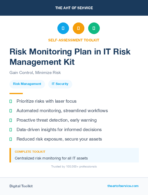 Risk Monitoring Plan in IT Risk Management Kit