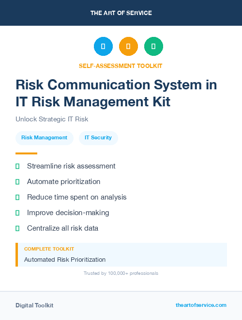 Risk Communication System in IT Risk Management Kit