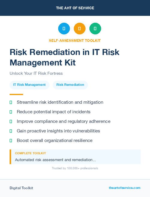 Risk Remediation in IT Risk Management Kit