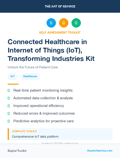 Connected Healthcare in Internet of Things (IoT), Transforming Industries Kit