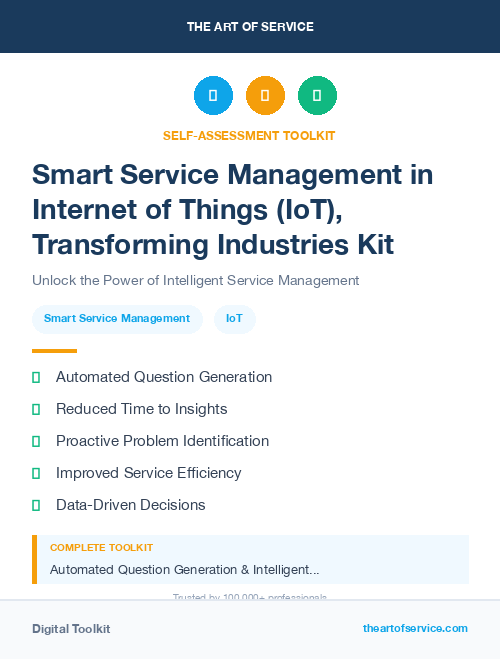 Smart Service Management in Internet of Things (IoT), Transforming Industries Kit