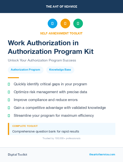 Work Authorization in Authorization Program Kit