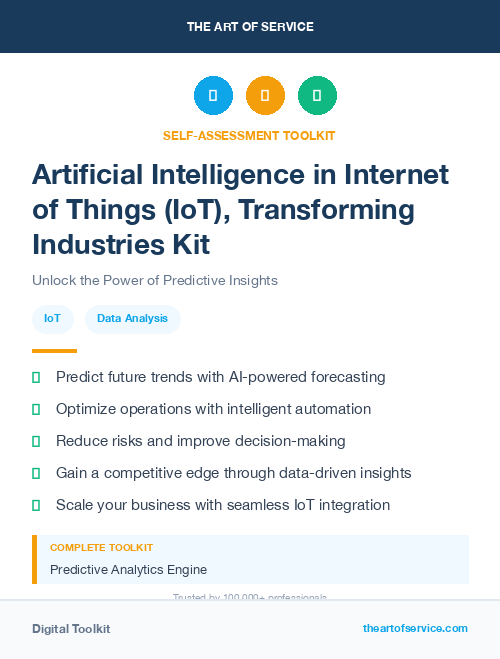 Artificial Intelligence in Internet of Things (IoT), Transforming Industries Kit