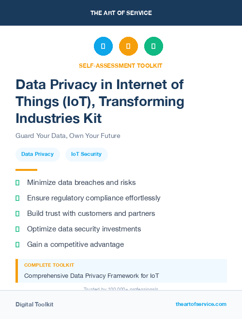 Data Privacy in Internet of Things (IoT), Transforming Industries Kit