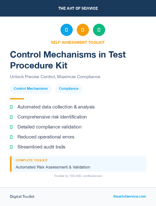 Control Mechanisms in Test Procedure Kit