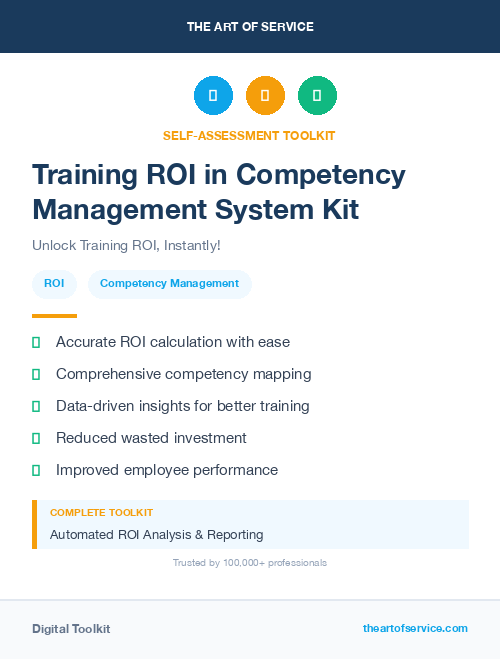 Training ROI in Competency Management System Kit