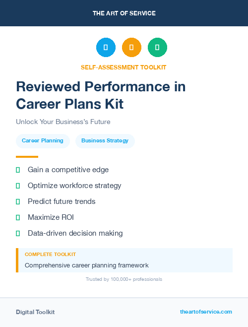 Reviewed Performance in Career Plans Kit