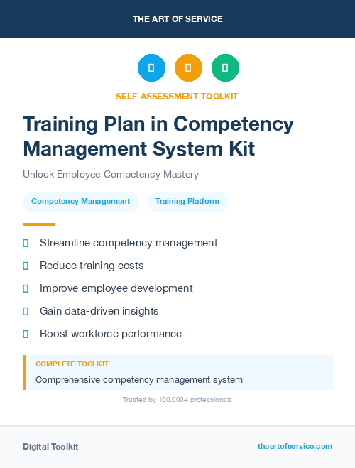Training Plan in Competency Management System Kit