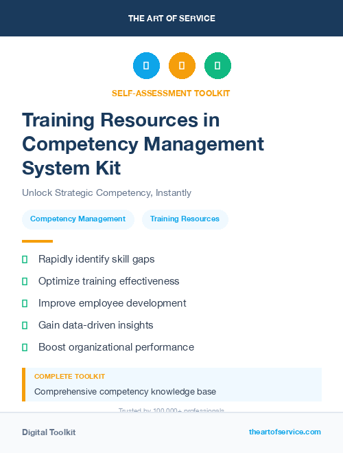 Training Resources in Competency Management System Kit