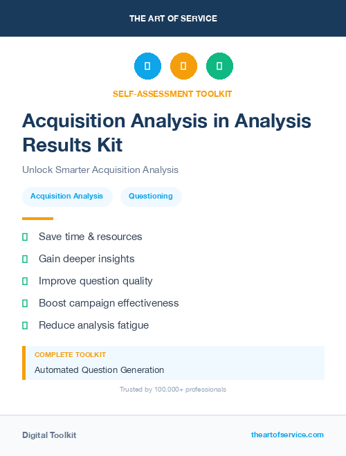 Acquisition Analysis in Analysis Results Kit