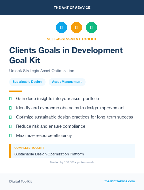 Clients Goals in Development Goal Kit