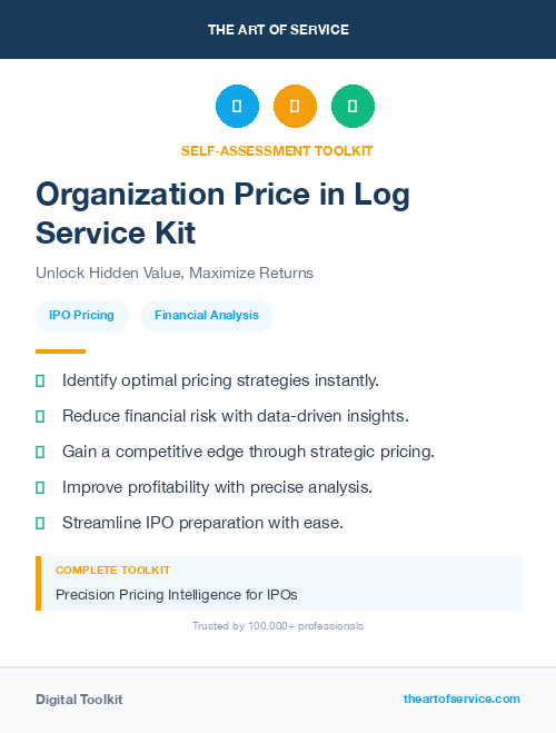 Organization Price in Log Service Kit
