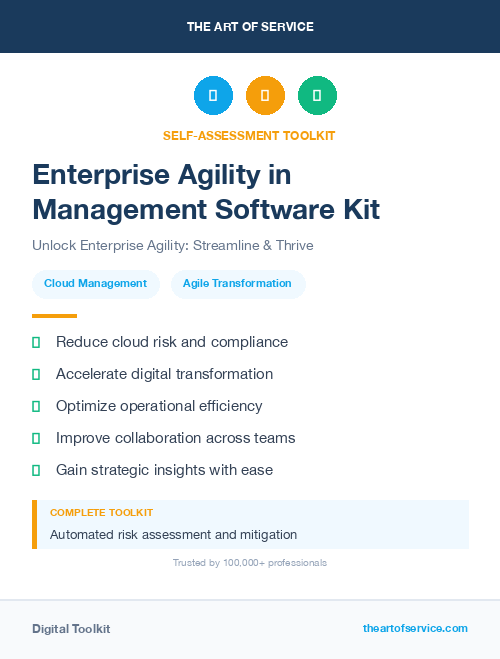 Enterprise Agility in Management Software Kit