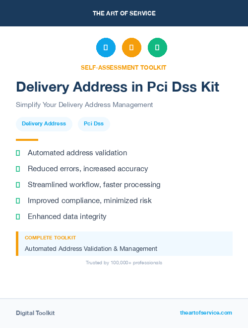 Delivery Address in Pci Dss Kit