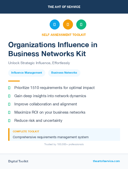 Organizations Influence in Business Networks Kit