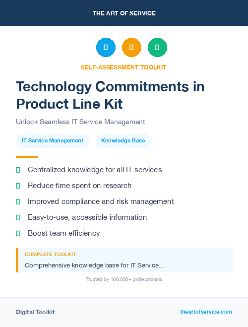 Technology Commitments in Product Line Kit