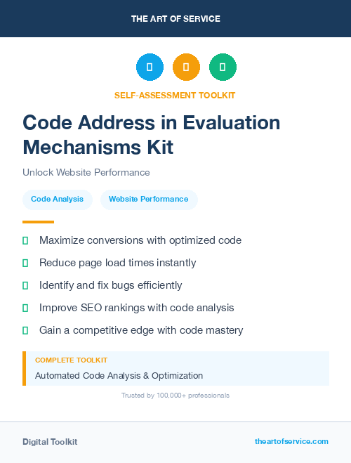 Code Address in Evaluation Mechanisms Kit
